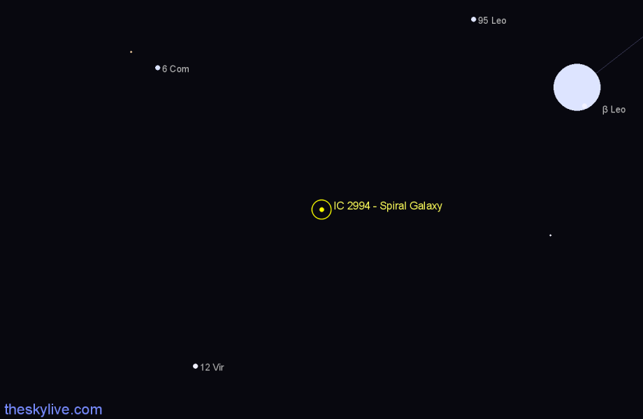 Finder chart IC 2994 - Spiral Galaxy in Virgo star
