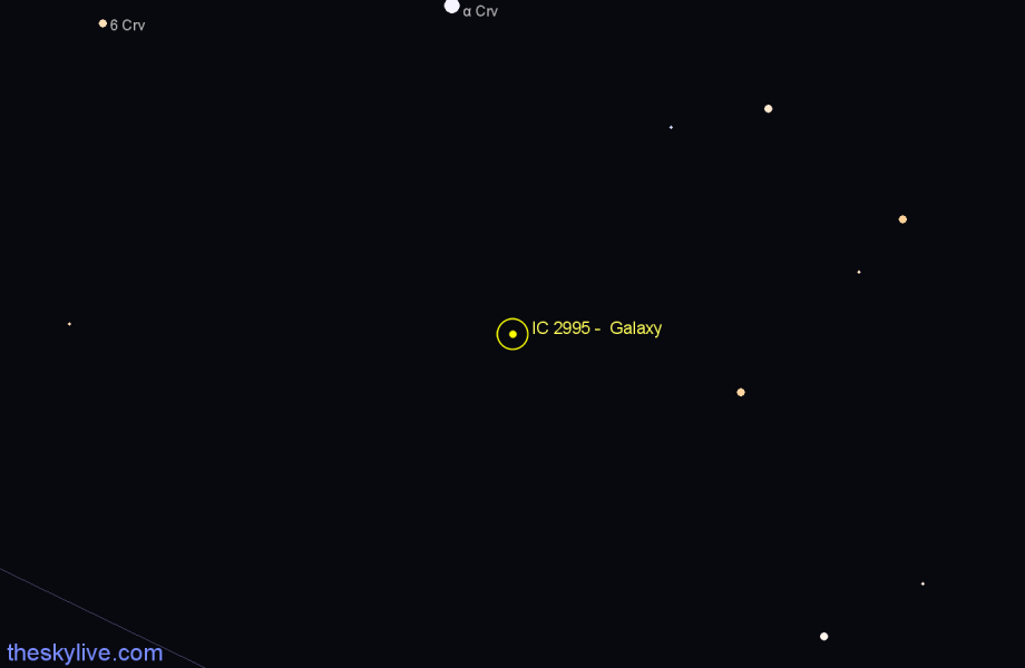 Finder chart IC 2995 -  Galaxy in Hydra star