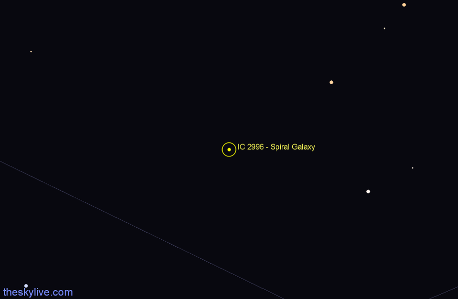 Finder chart IC 2996 - Spiral Galaxy in Hydra star