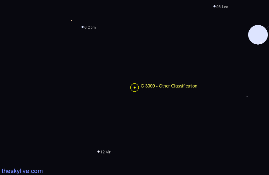 Finder chart IC 3009 - Other Classification in Virgo star