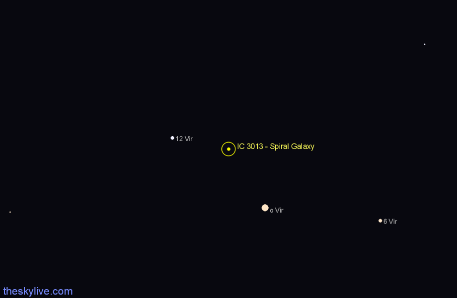 Finder chart IC 3013 - Spiral Galaxy in Virgo star
