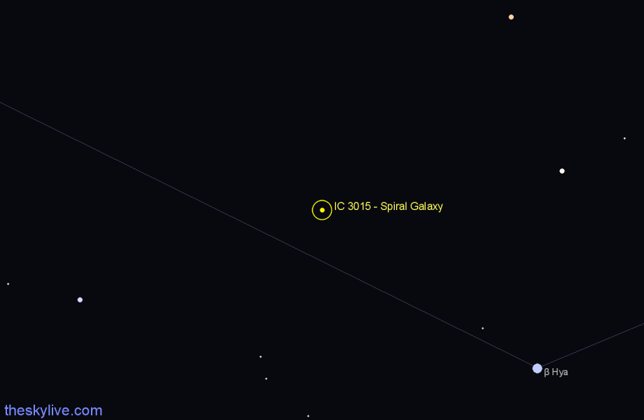 Finder chart IC 3015 - Spiral Galaxy in Hydra star