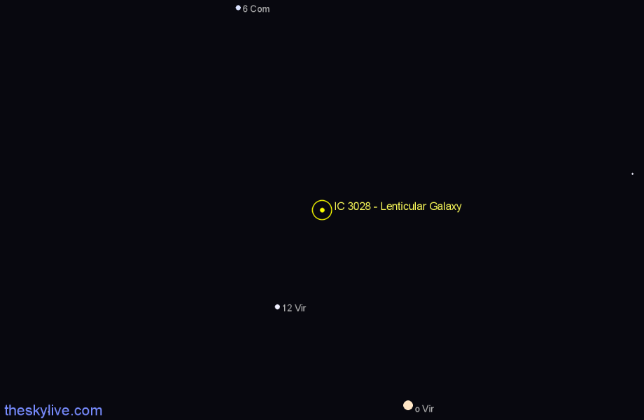 Finder chart IC 3028 - Lenticular Galaxy in Virgo star