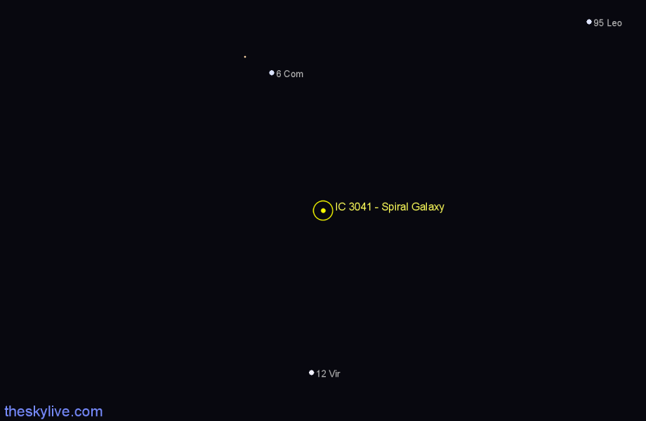 Finder chart IC 3041 - Spiral Galaxy in Virgo star