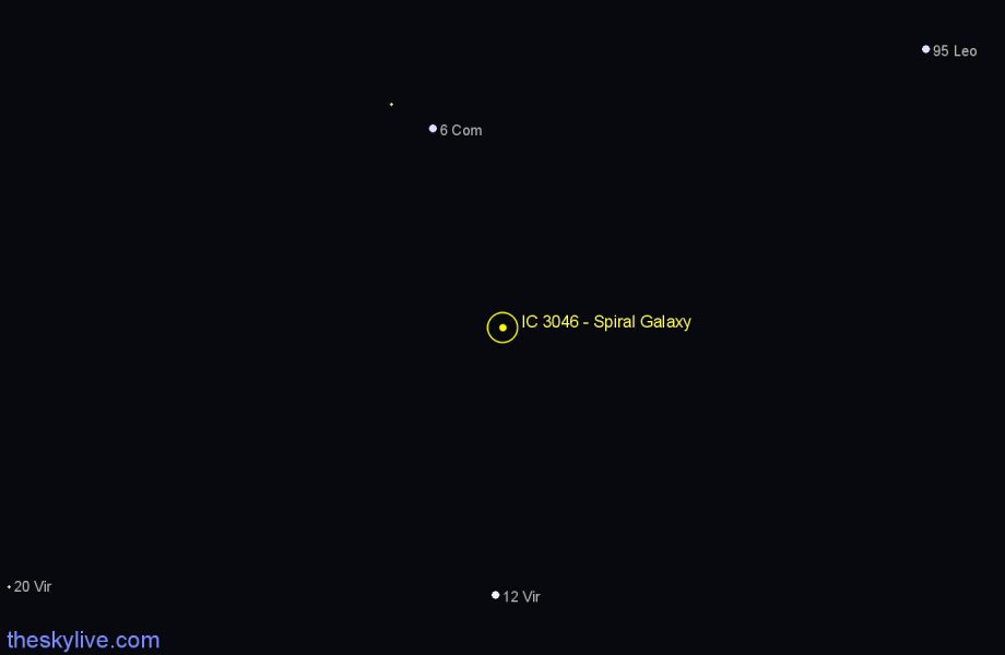 Finder chart IC 3046 - Spiral Galaxy in Virgo star