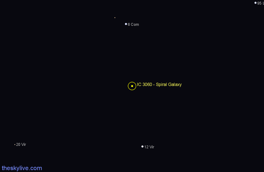 Finder chart IC 3060 - Spiral Galaxy in Virgo star