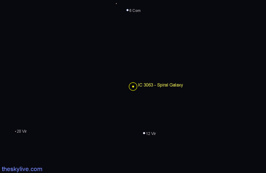 Finder chart IC 3063 - Spiral Galaxy in Virgo star