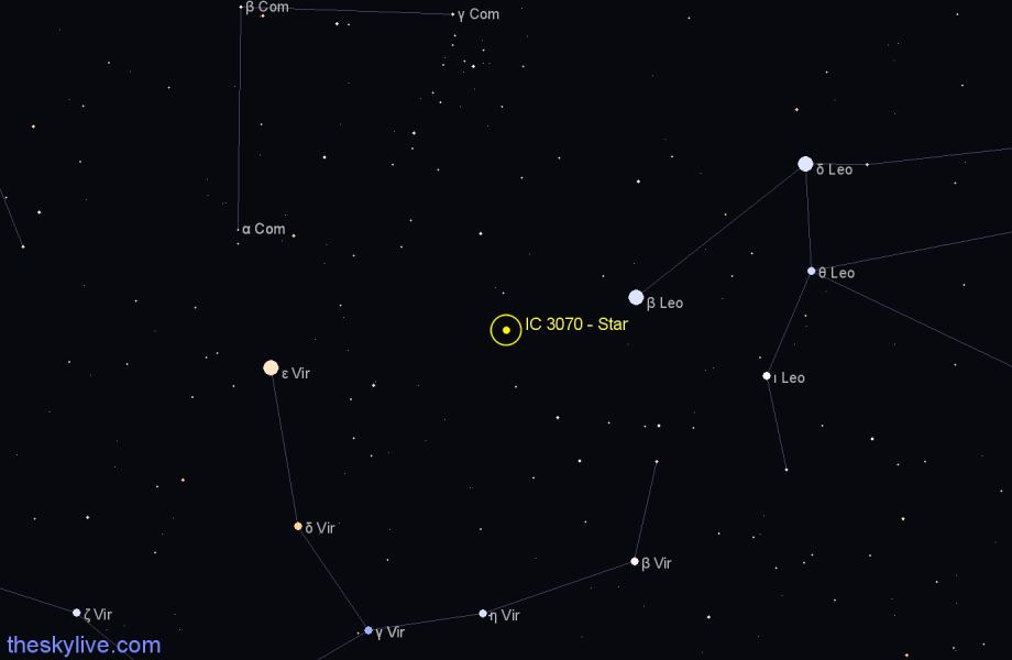 Finder chart IC 3070 - Star in Virgo star