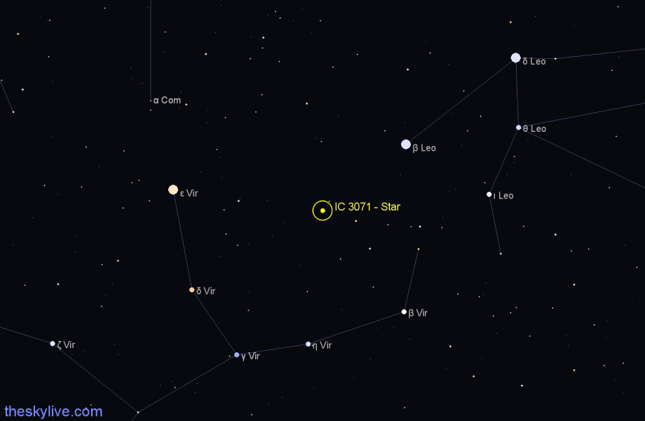 Finder chart IC 3071 - Star in Virgo star