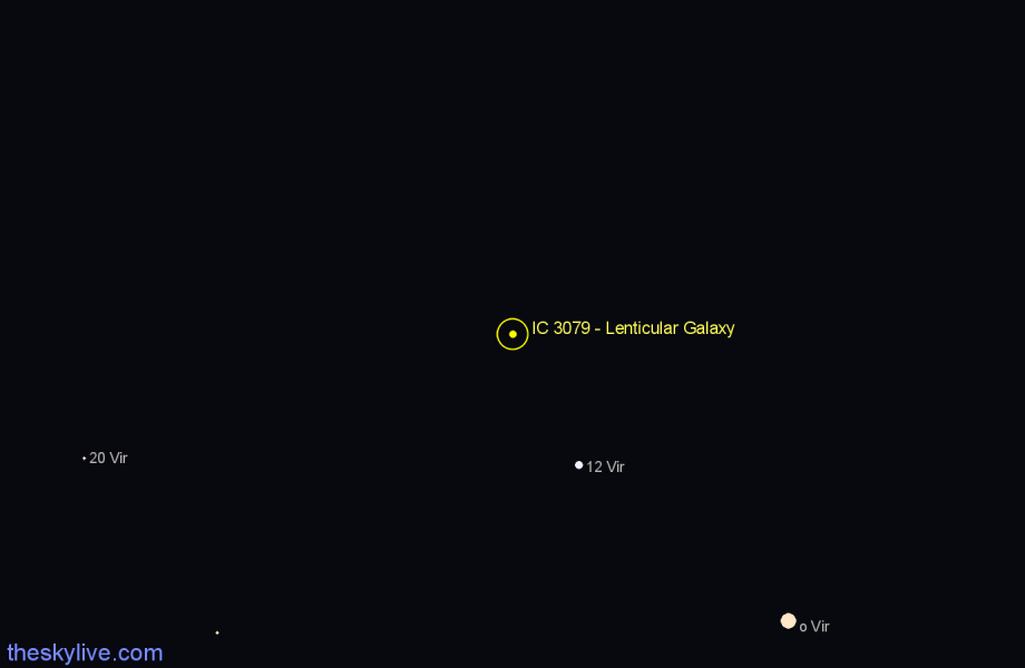 Finder chart IC 3079 - Lenticular Galaxy in Virgo star