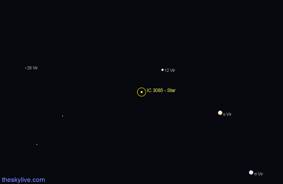 Finder chart IC 3085 - Star in Virgo star