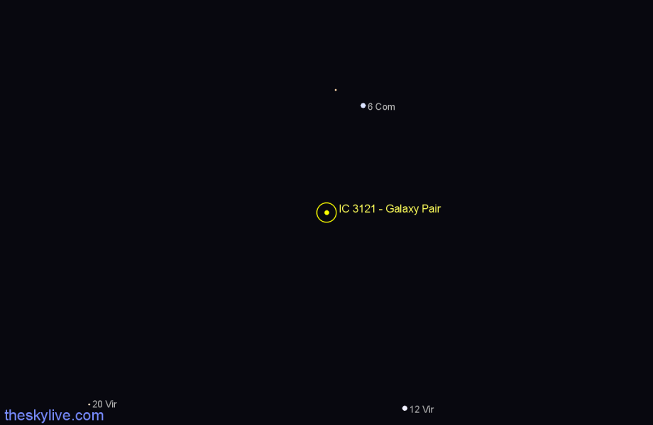 Finder chart IC 3121 - Galaxy Pair in Virgo star