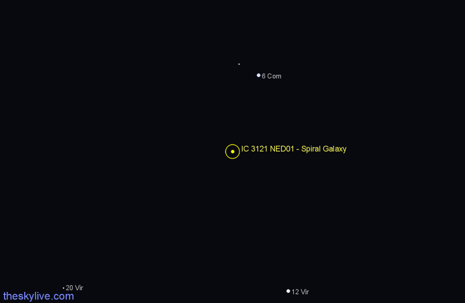 Finder chart IC 3121 NED01 - Spiral Galaxy in Virgo star
