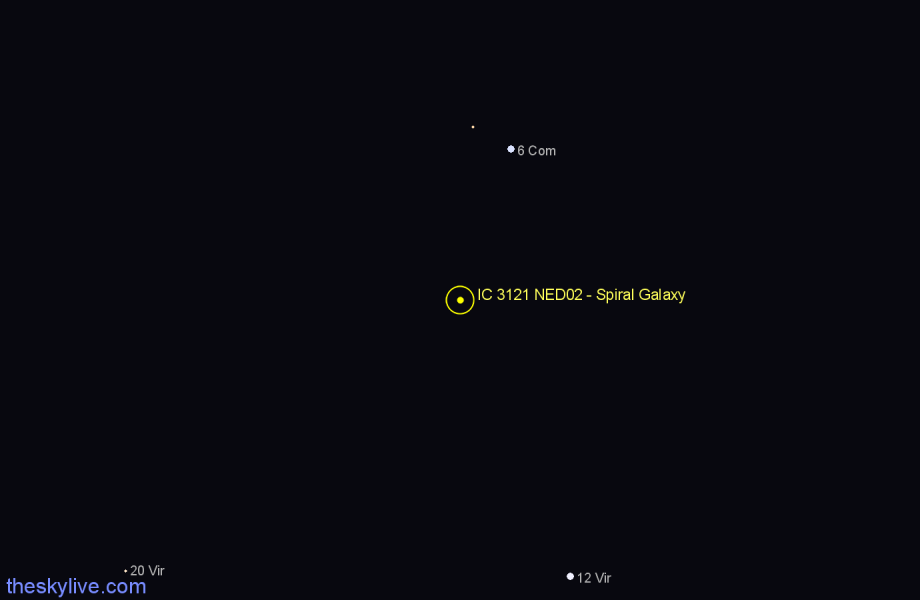 Finder chart IC 3121 NED02 - Spiral Galaxy in Virgo star