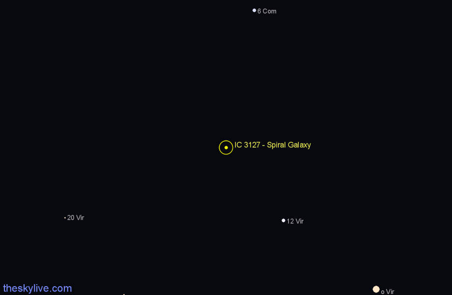 Finder chart IC 3127 - Spiral Galaxy in Virgo star