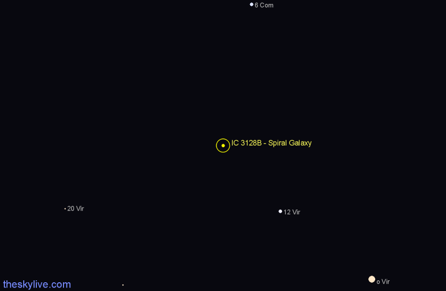 Finder chart IC 3128B - Spiral Galaxy in Virgo star