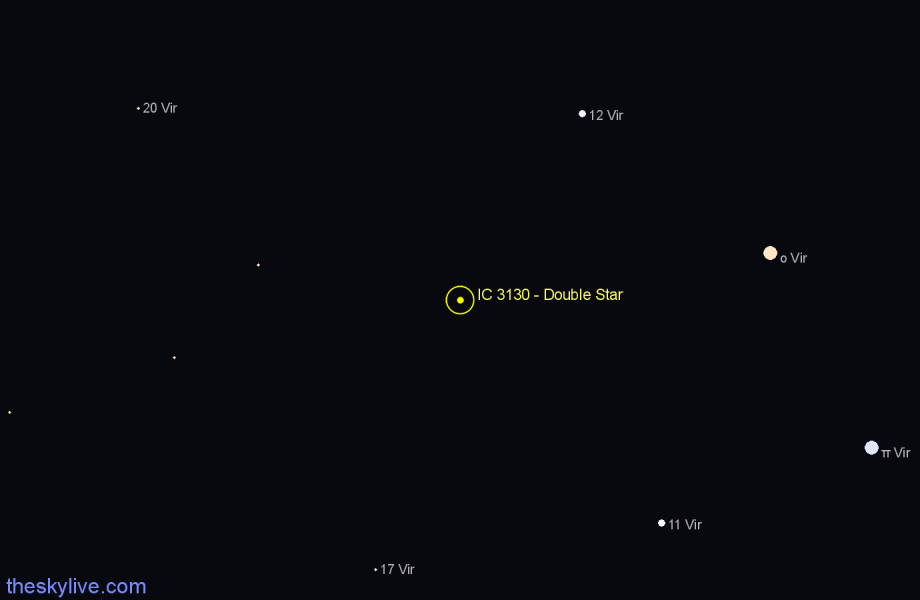 Finder chart IC 3130 - Double Star in Virgo star