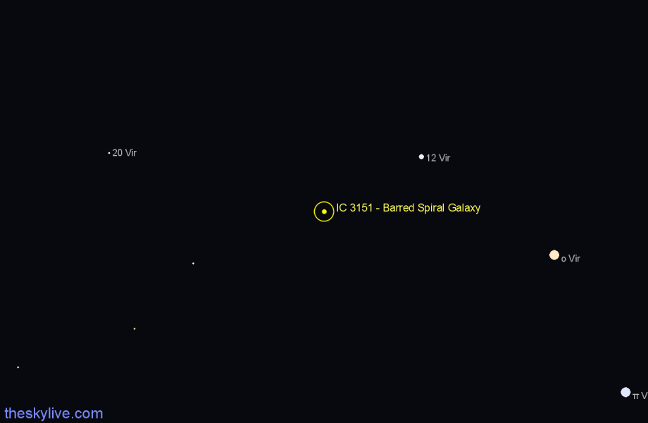 Finder chart IC 3151 - Barred Spiral Galaxy in Virgo star