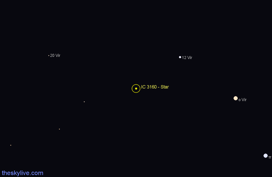 Finder chart IC 3160 - Star in Virgo star