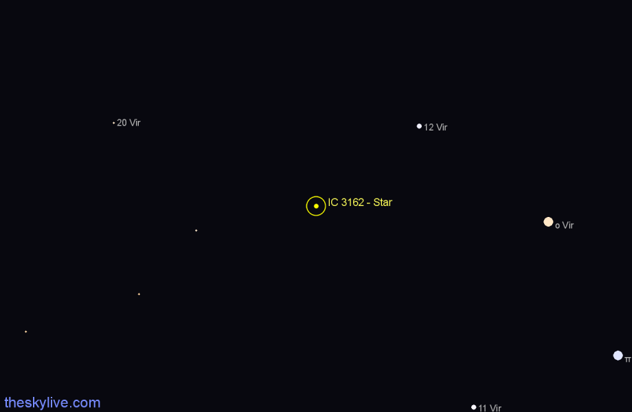 Finder chart IC 3162 - Star in Virgo star