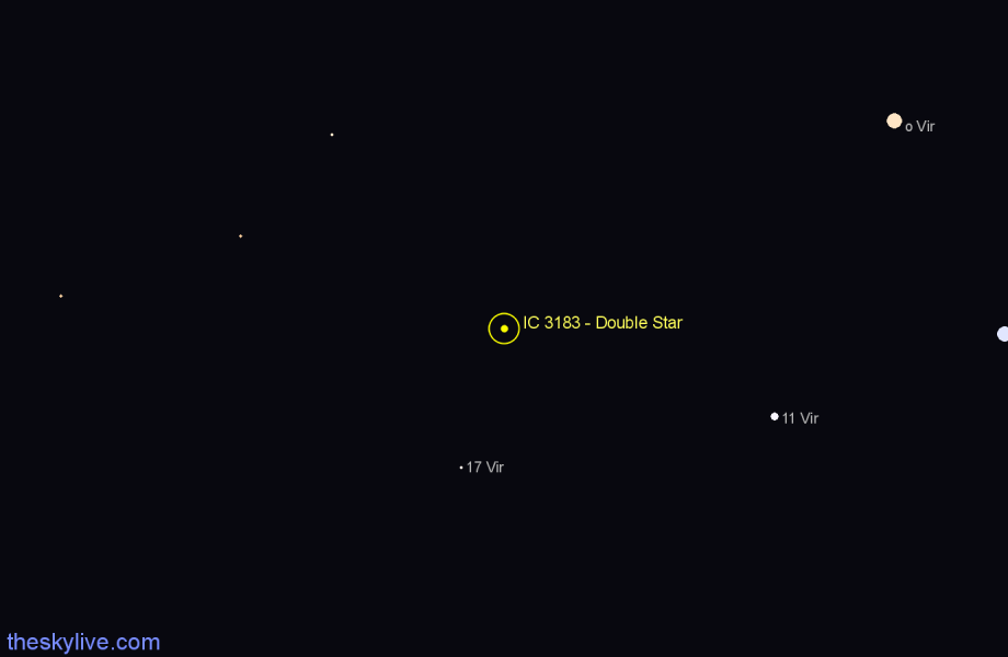 Finder chart IC 3183 - Double Star in Virgo star