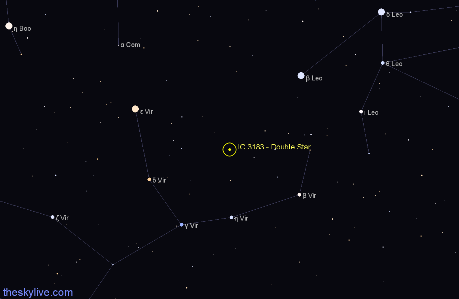 Finder chart IC 3183 - Double Star in Virgo star