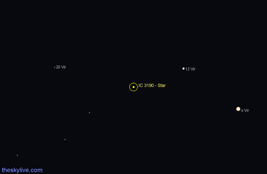 Finder chart IC 3190 - Star in Virgo star