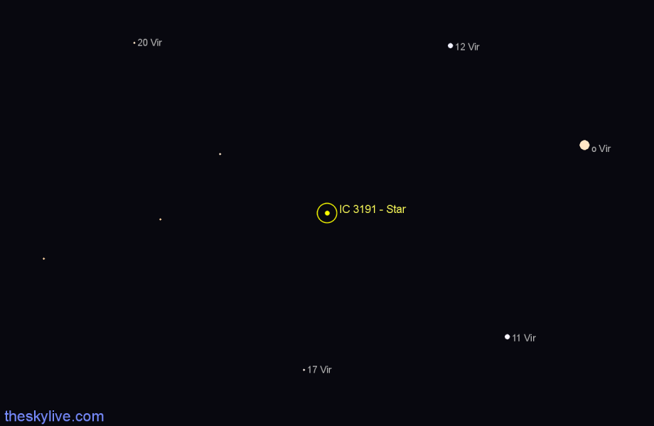 Finder chart IC 3191 - Star in Virgo star