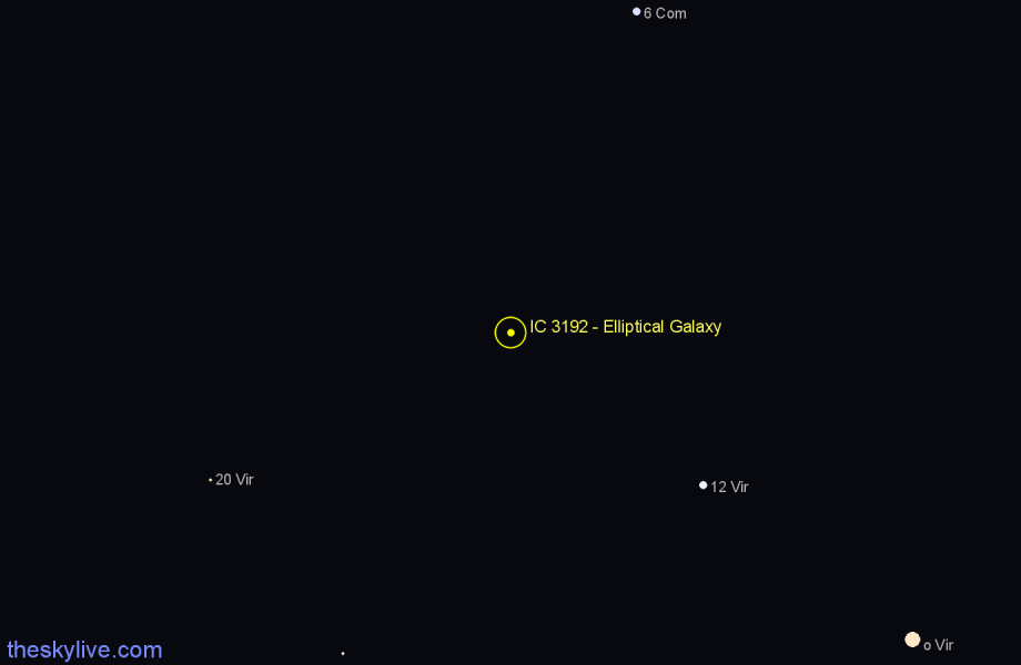 Finder chart IC 3192 - Elliptical Galaxy in Virgo star