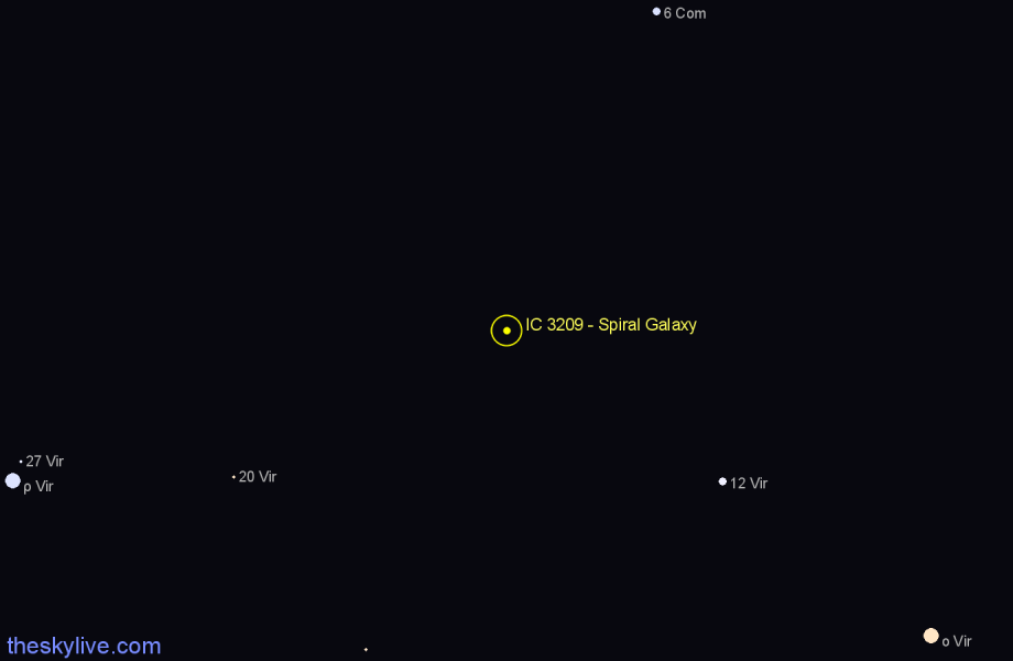 Finder chart IC 3209 - Spiral Galaxy in Virgo star