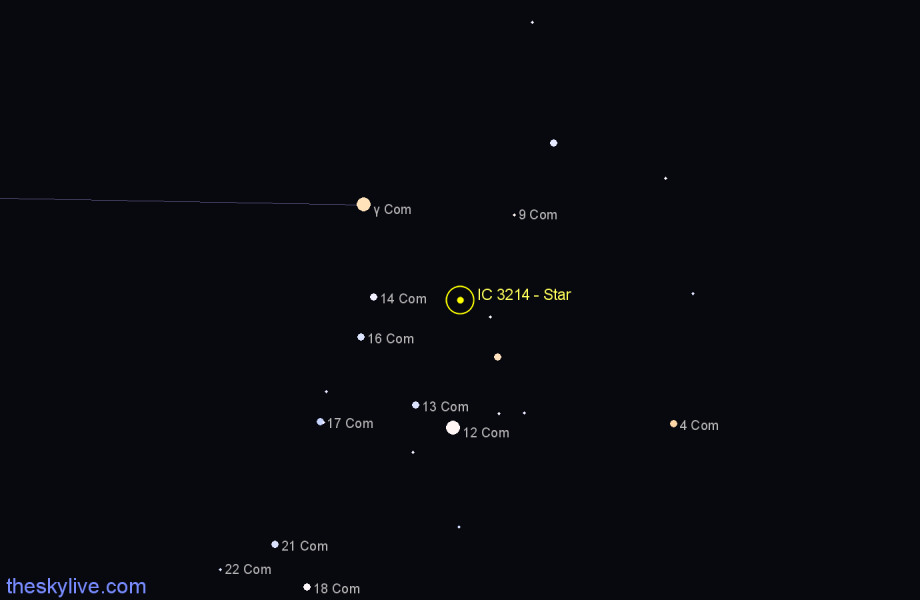 Finder chart IC 3214 - Star in Coma Berenices star