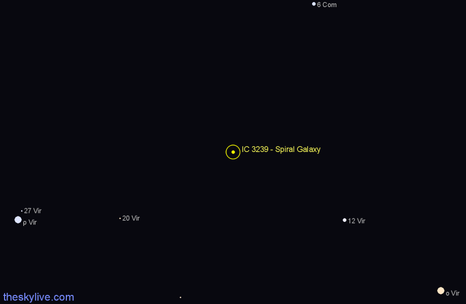 Finder chart IC 3239 - Spiral Galaxy in Virgo star