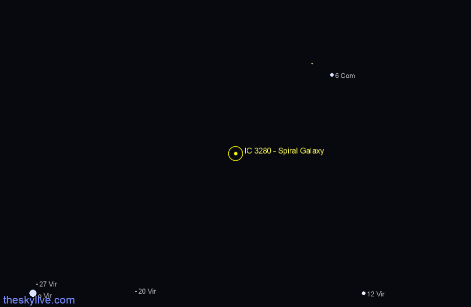 Finder chart IC 3280 - Spiral Galaxy in Virgo star
