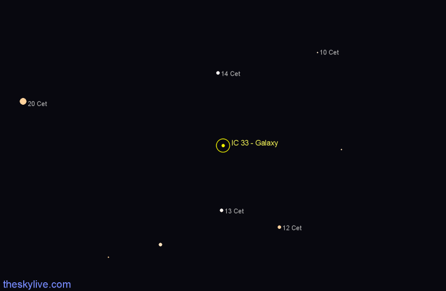 Finder chart IC 33 - Galaxy in Cetus star