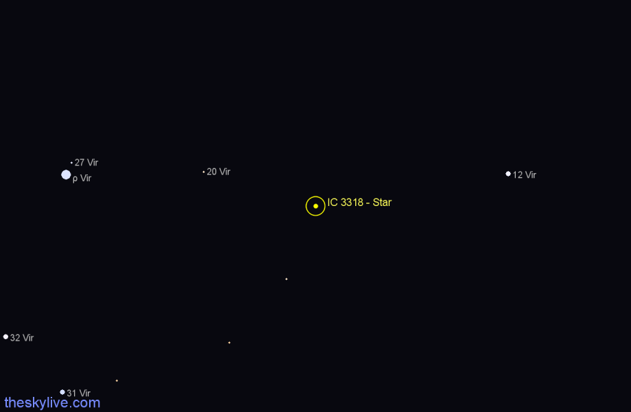 Finder chart IC 3318 - Star in Virgo star