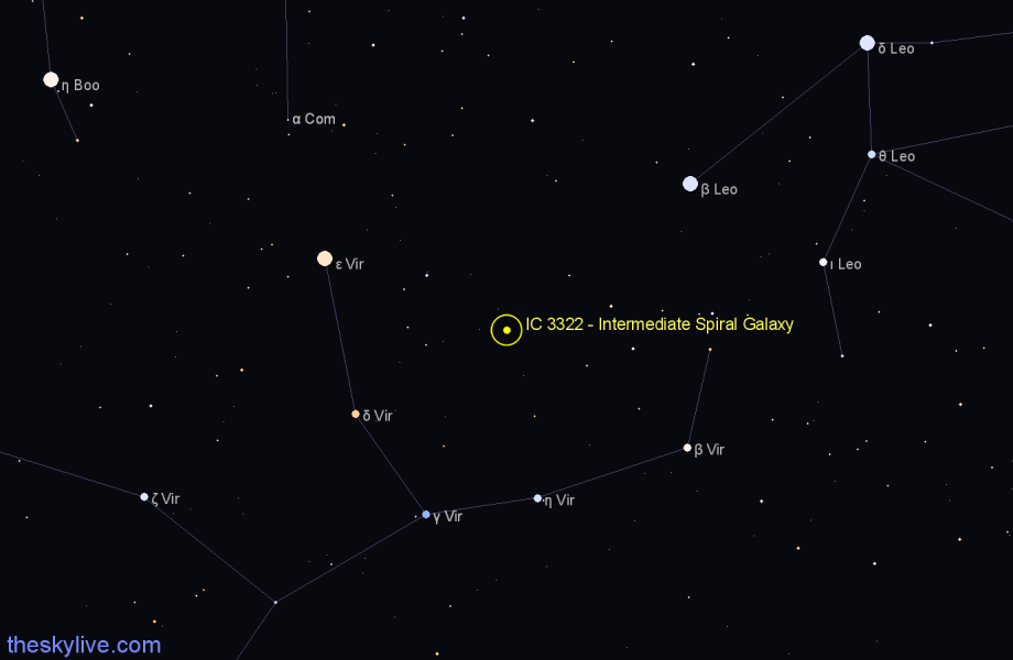 Finder chart IC 3322 - Intermediate Spiral Galaxy in Virgo star