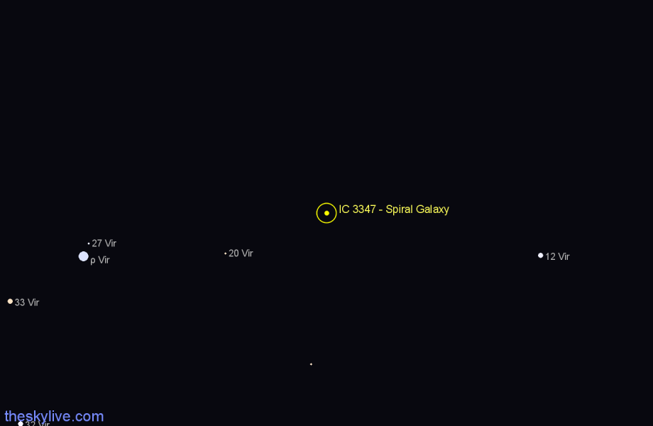 Finder chart IC 3347 - Spiral Galaxy in Virgo star