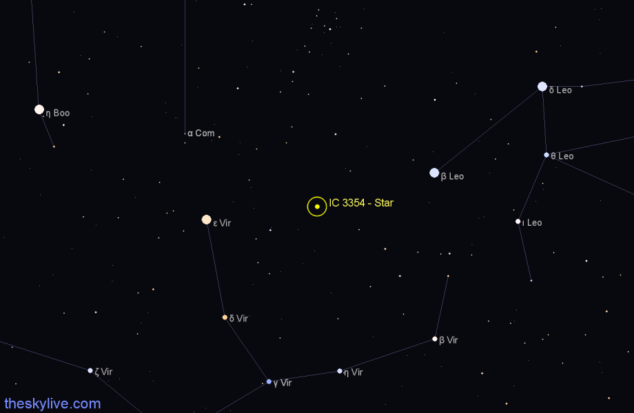 Finder chart IC 3354 - Star in Virgo star