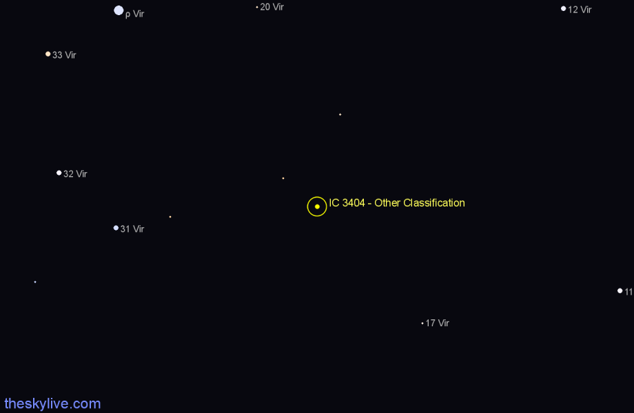 Finder chart IC 3404 - Other Classification in Virgo star