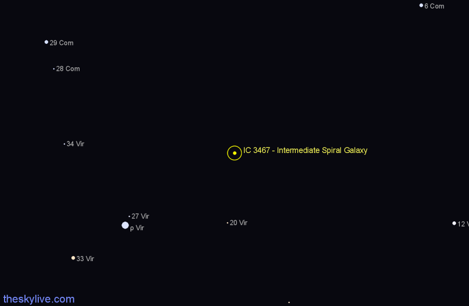 Finder chart IC 3467 - Intermediate Spiral Galaxy in Virgo star