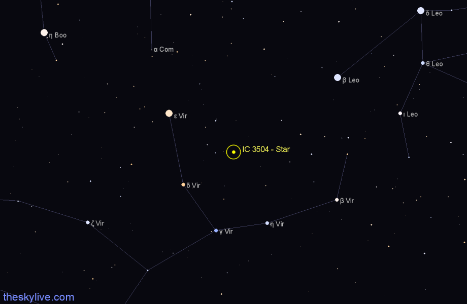 Finder chart IC 3504 - Star in Virgo star