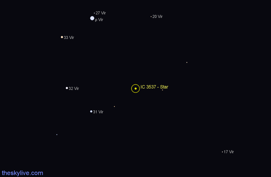 Finder chart IC 3537 - Star in Virgo star