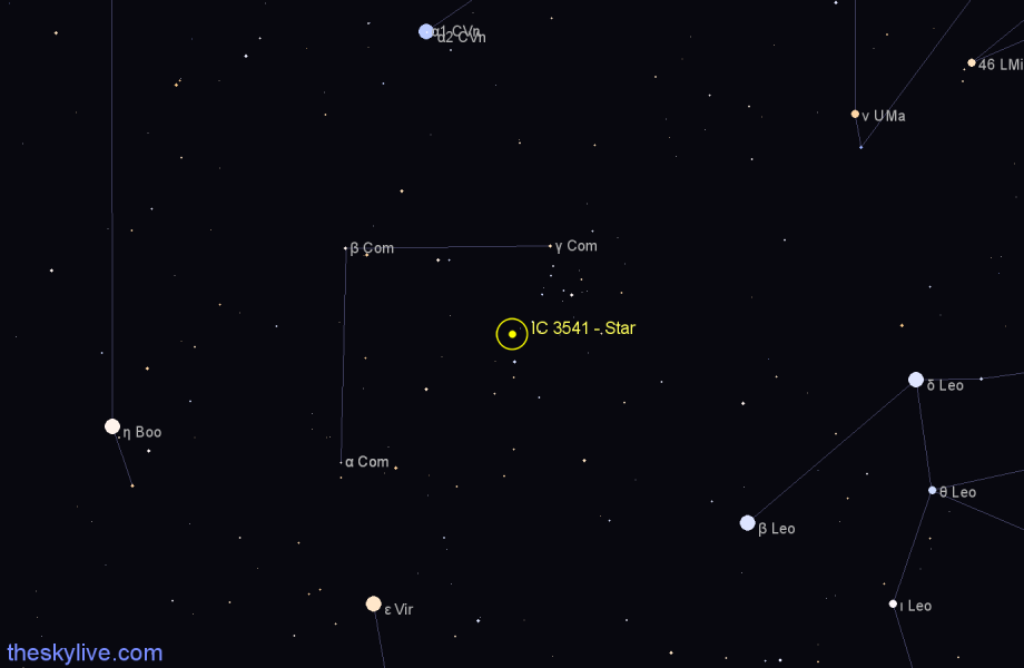 Finder chart IC 3541 - Star in Coma Berenices star