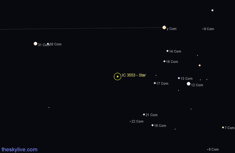 Finder chart IC 3553 - Star in Coma Berenices star