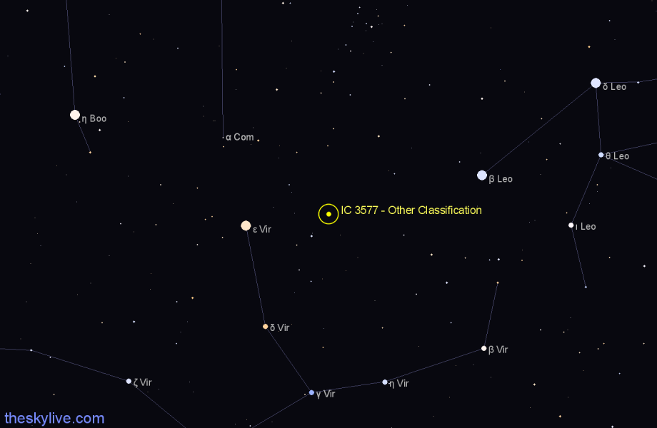 Finder chart IC 3577 - Other Classification in Virgo star