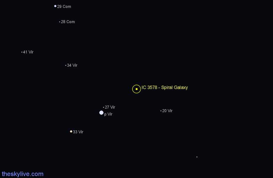 Finder chart IC 3578 - Spiral Galaxy in Virgo star
