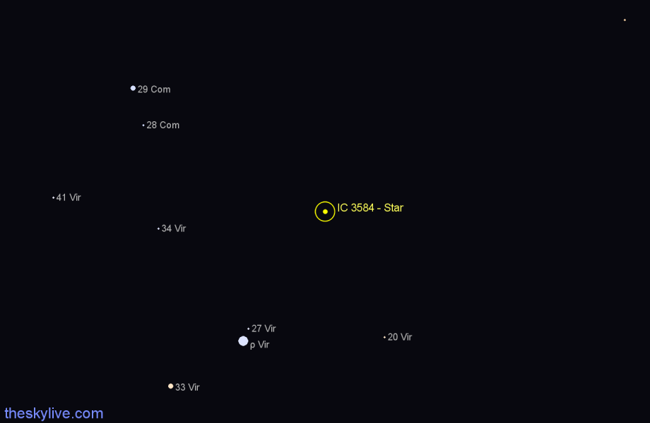 Finder chart IC 3584 - Star in Virgo star