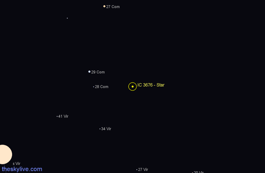 Finder chart IC 3676 - Star in Coma Berenices star