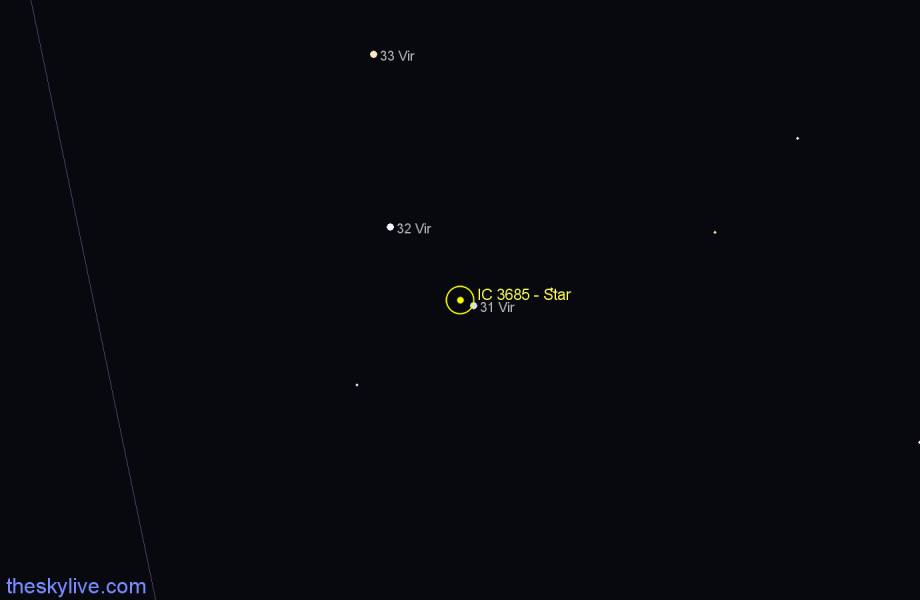 Finder chart IC 3685 - Star in Virgo star