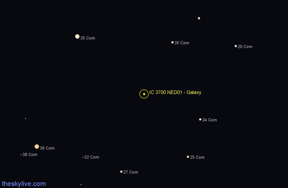 Finder chart IC 3700 NED01 - Galaxy in Coma Berenices star